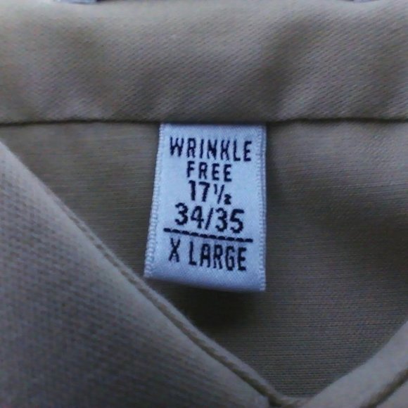 Van Heusen Men's Shirt Casual/Dress Cotton Blend Light Gold Size 17.5 (34-35) XL - Picture 8 of 16